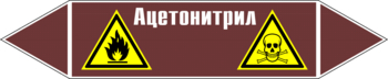 Маркировка трубопровода "ацетонитрил" (пленка, 252х52 мм) - Маркировка трубопроводов - Маркировки трубопроводов "ЖИДКОСТЬ" - Магазин охраны труда ИЗО Стиль